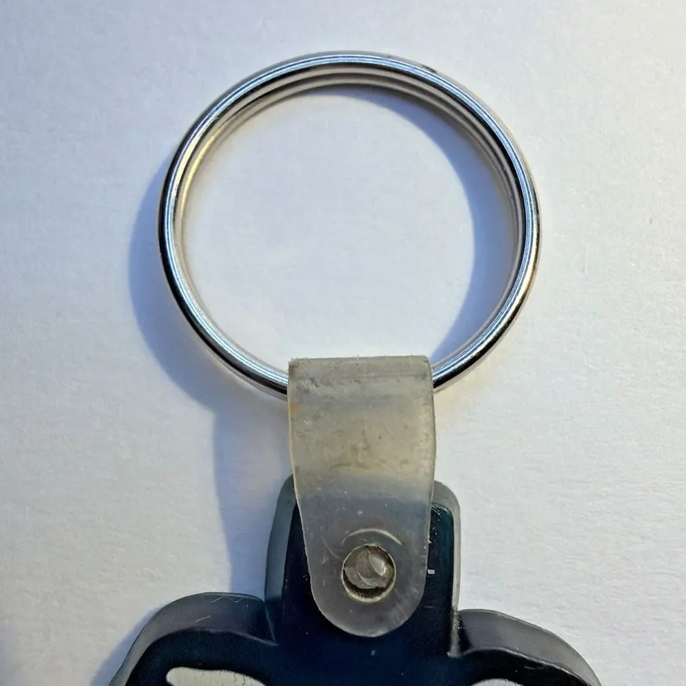 Vintage Grateful Dead Dancing Bear Keychain Blue Rubber PVC GDM Rose Owsley Bear